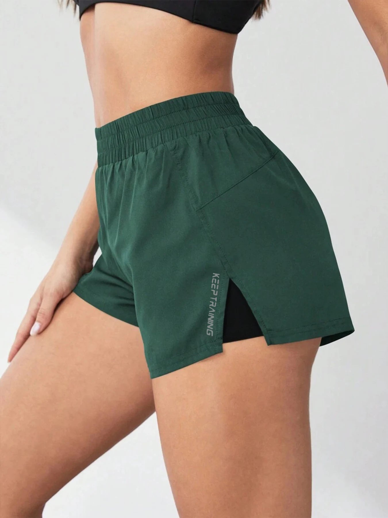 2026 New Style Faux Two-Piece Anti-Exposure Women's Yoga Shorts Sports Shorts