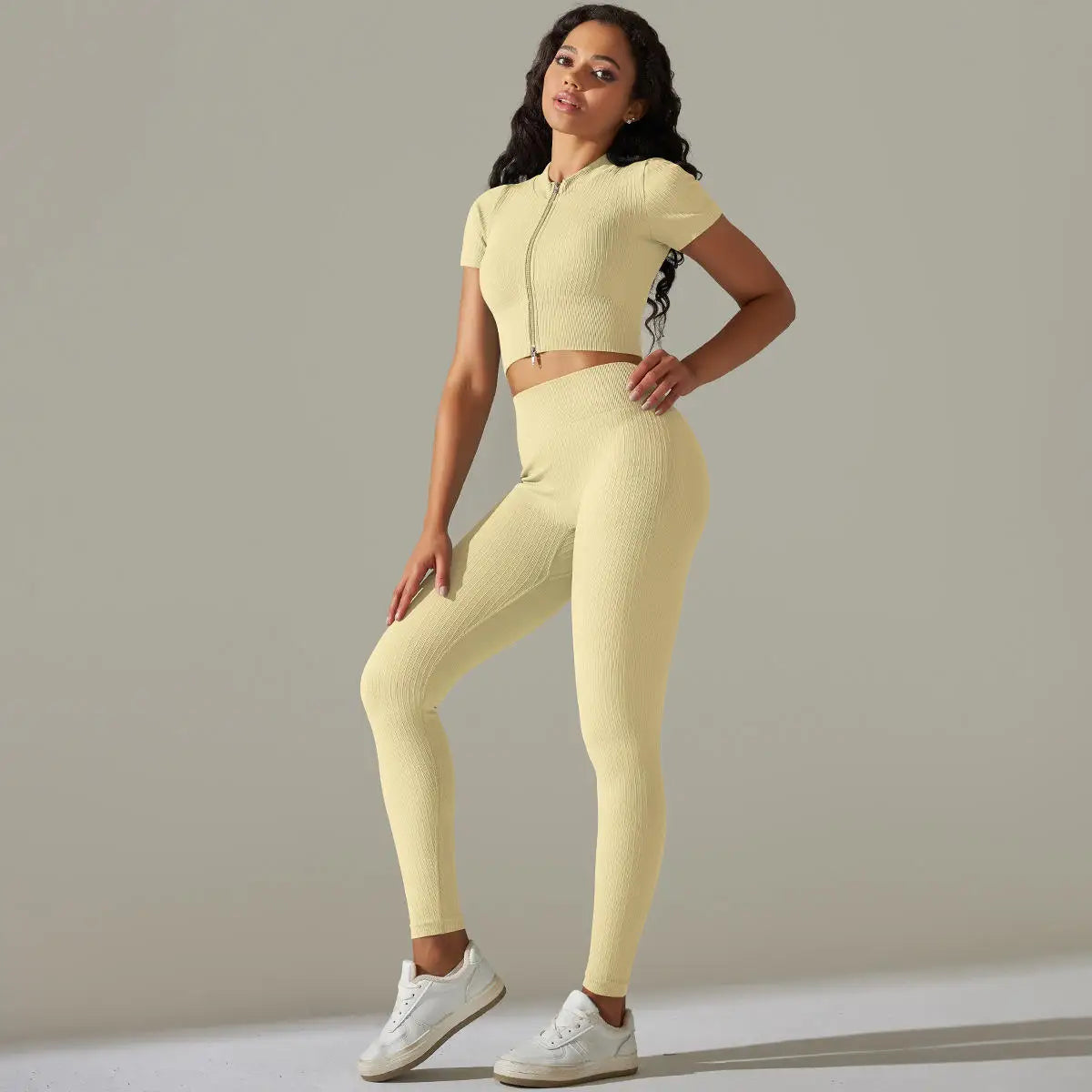 New Women's Workout Outfit 2 Pieces Yoga Leggings With Sports BraSet