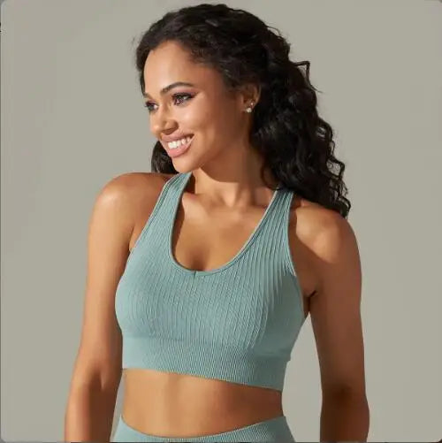 New Women's Workout Outfit 2 Pieces Yoga Leggings With Sports BraSet