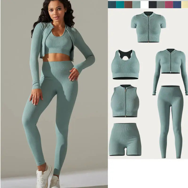New Women's Workout Outfit 2 Pieces Yoga Leggings With Sports BraSet