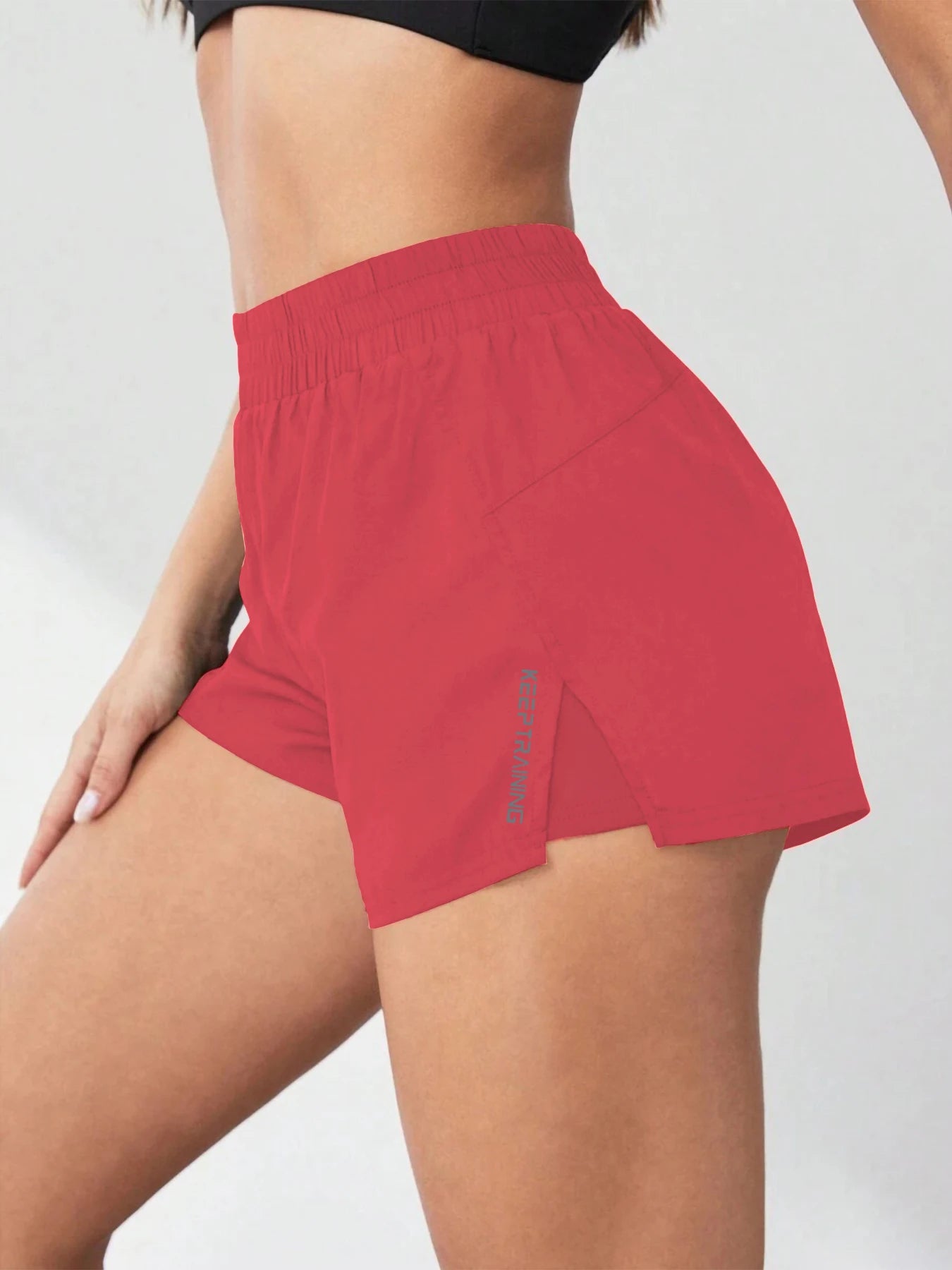 2026 New Style Faux Two-Piece Anti-Exposure Women's Yoga Shorts Sports Shorts