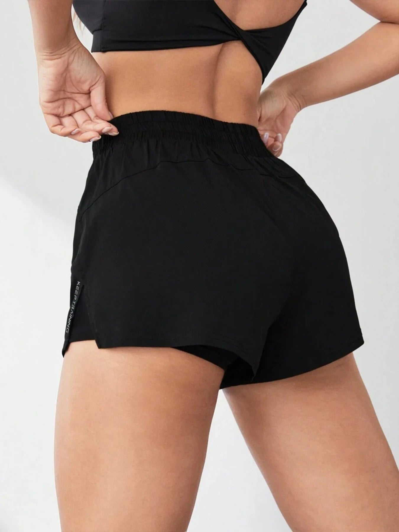 2026 New Style Faux Two-Piece Anti-Exposure Women's Yoga Shorts Sports Shorts
