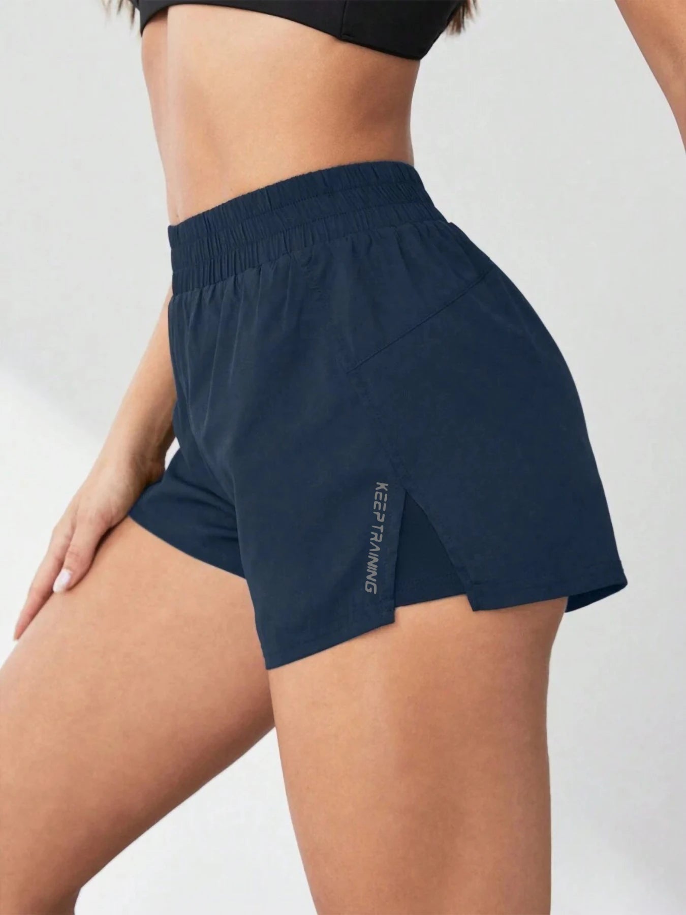 2026 New Style Faux Two-Piece Anti-Exposure Women's Yoga Shorts Sports Shorts