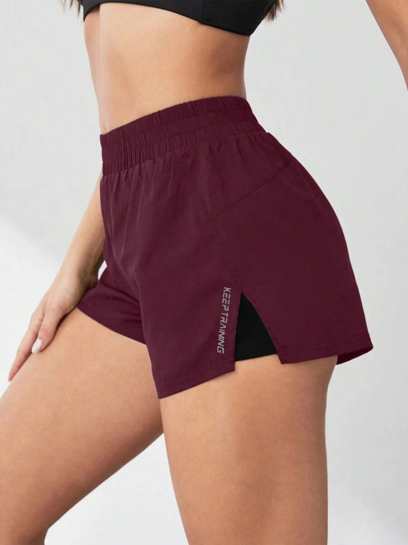 2026 New Style Faux Two-Piece Anti-Exposure Women's Yoga Shorts Sports Shorts