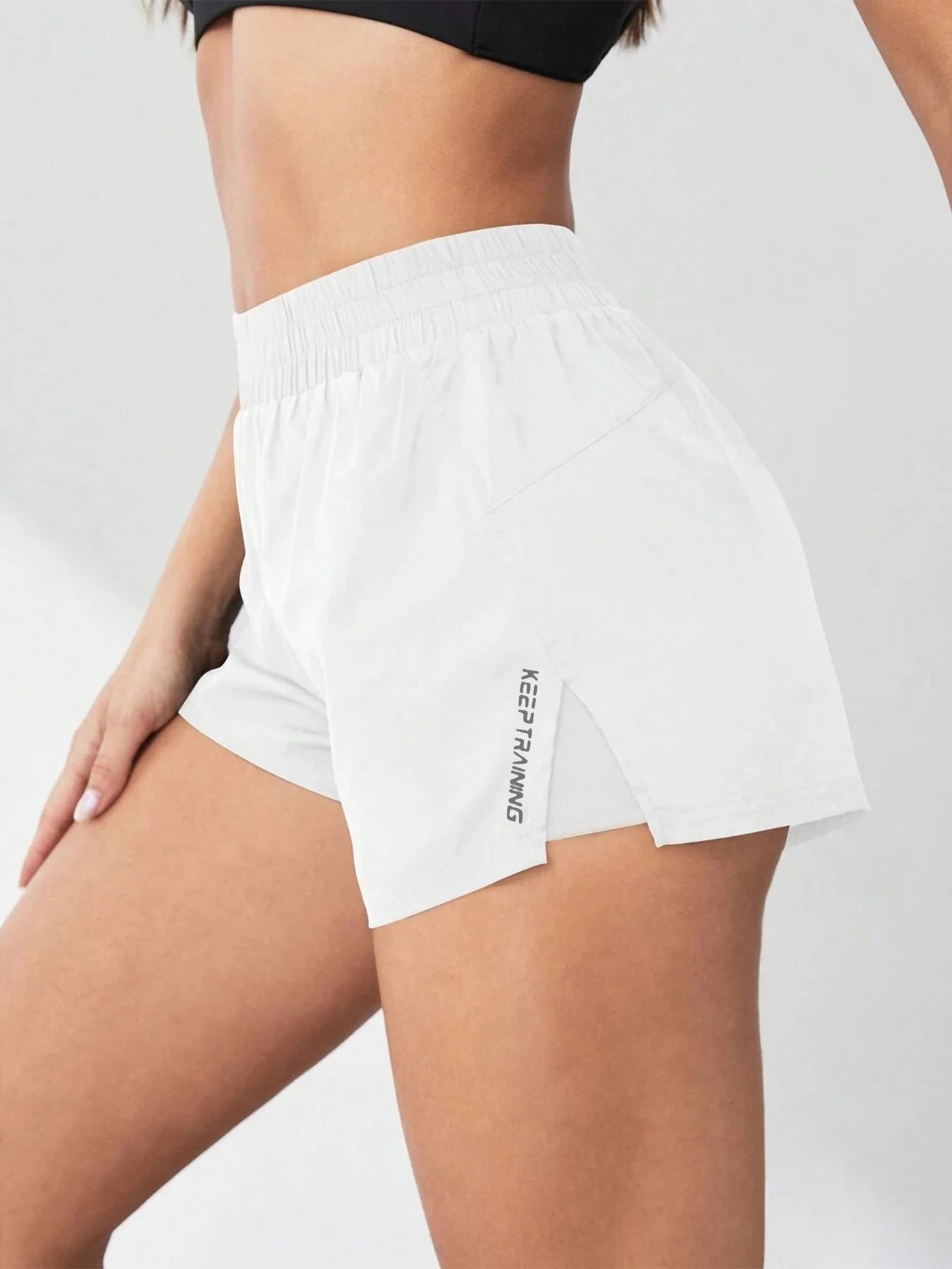 2026 New Style Faux Two-Piece Anti-Exposure Women's Yoga Shorts Sports Shorts