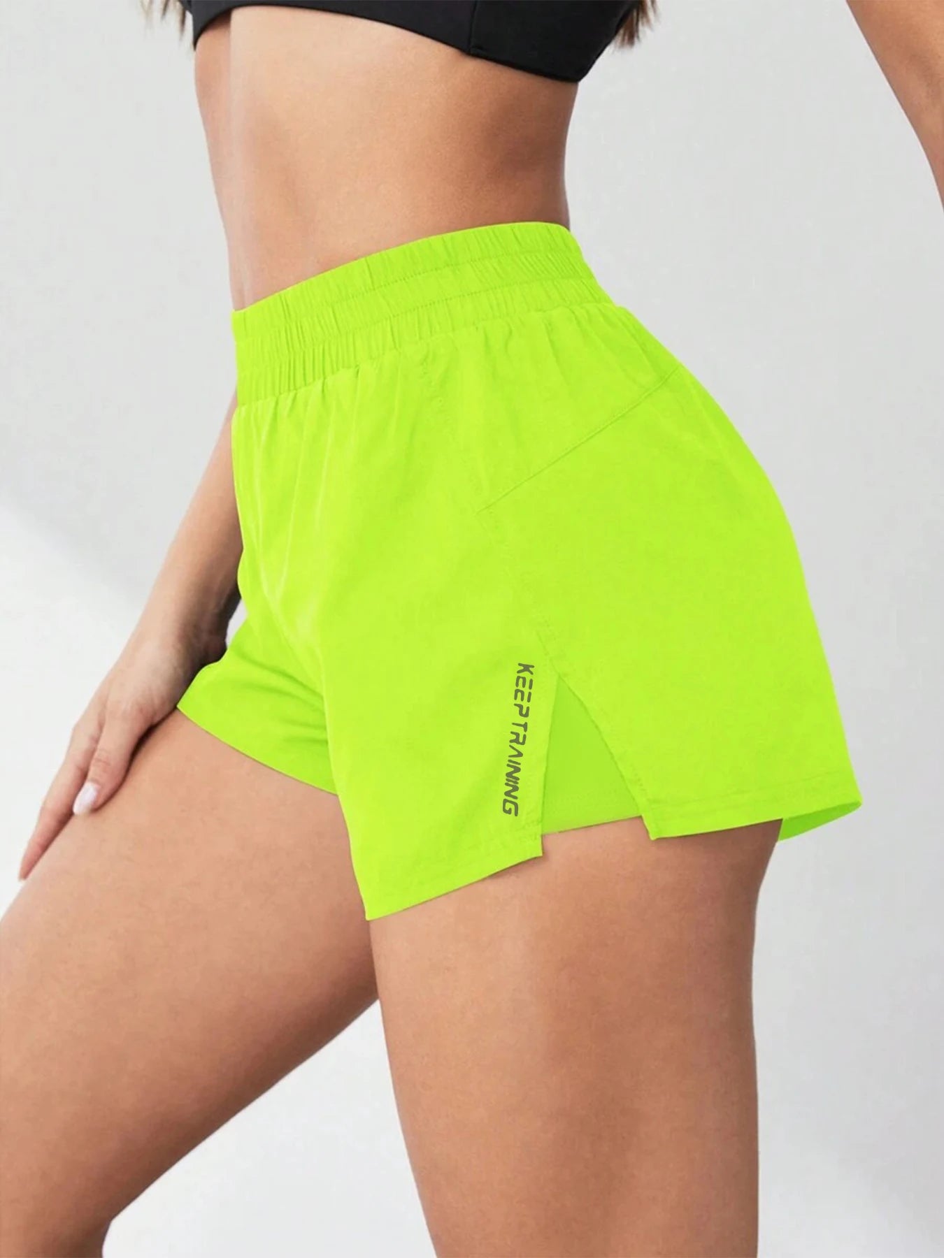 2026 New Style Faux Two-Piece Anti-Exposure Women's Yoga Shorts Sports Shorts